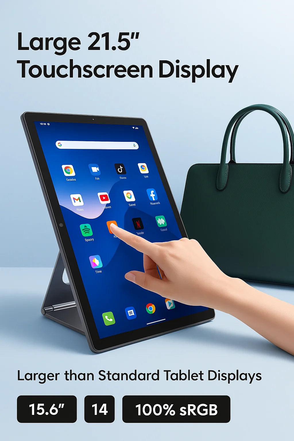 Hot Selling Walk By Me 21.5 Inch Lcd Monitor All in One Tablet Pc 1080P Android 15 Touch Screen Monitor With Camera