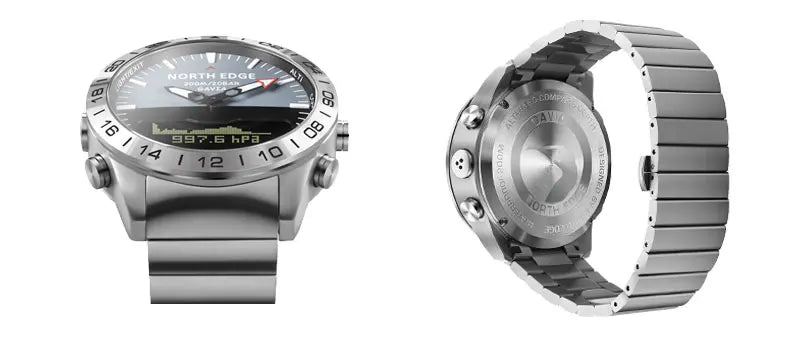 NORTH EDGE Mens Dive Watch Military Army Luxury Full Steel Smartwatch Compass Altimeter Barometer Digital Clock Waterproof 200m