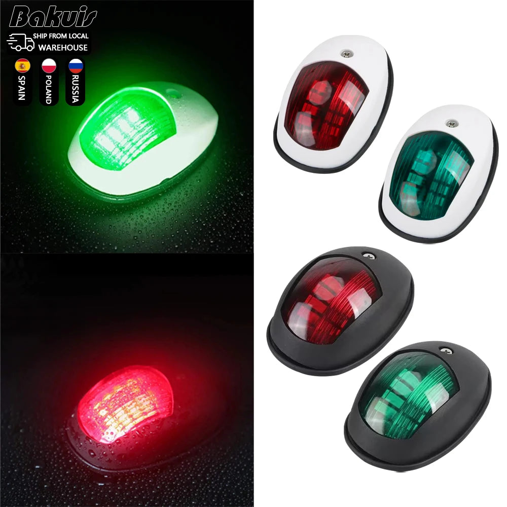 2x Marine Boat LED Navigation Light 12V-24V Signal Lamp , Red & Green Bow Light for Pontoon, Skeeter, Power Boat & Skiff