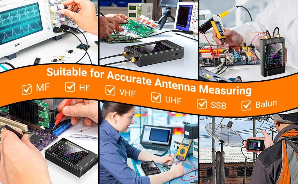 NanoVNA-H Vector Network Antenna Analyzer 10KHz-1.5GHz MF HF VHF UHF W/ Shell SD Card Slot Supprt 32G Digital Nano VNA-H Tester