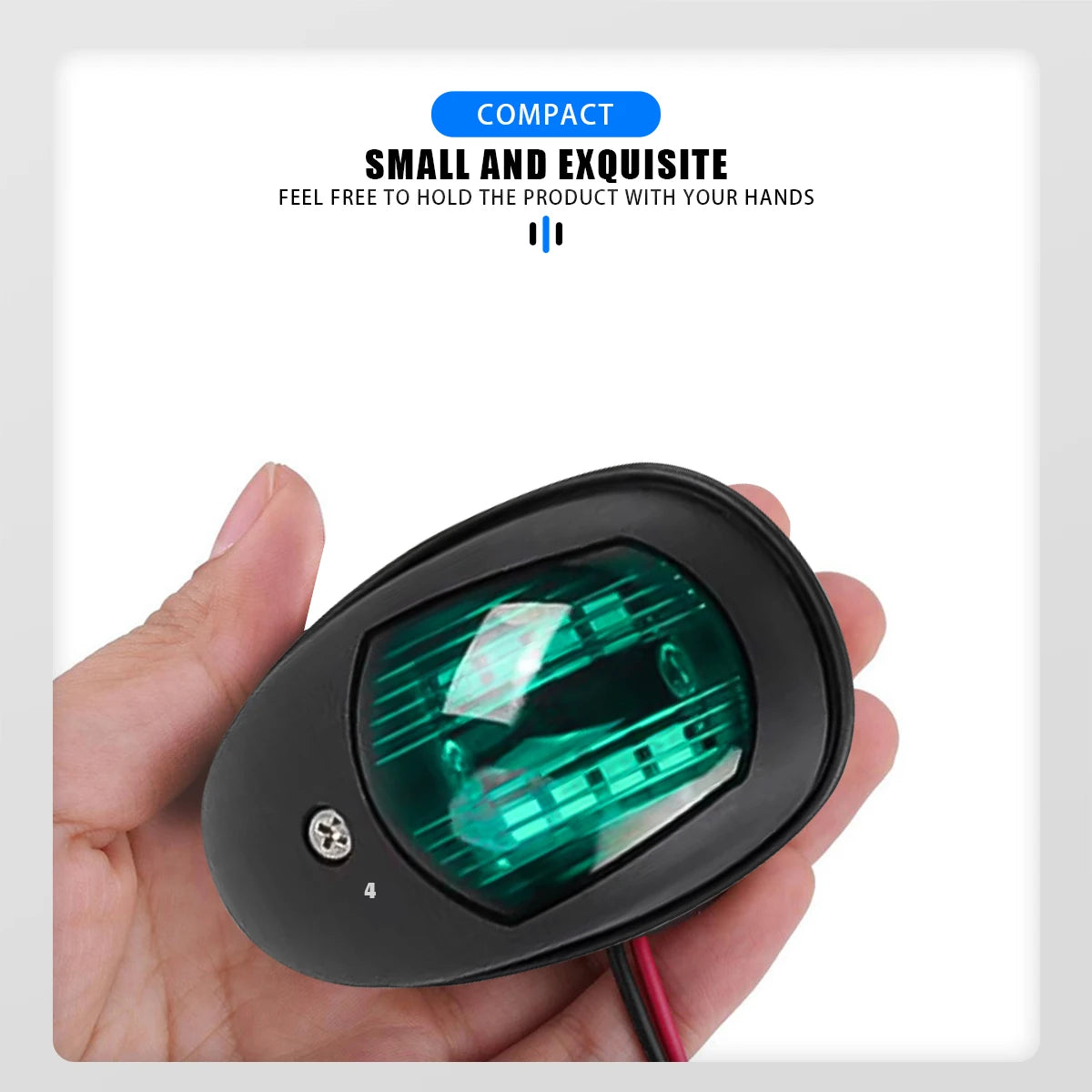 2x Marine Boat LED Navigation Light 12V-24V Signal Lamp , Red & Green Bow Light for Pontoon, Skeeter, Power Boat & Skiff