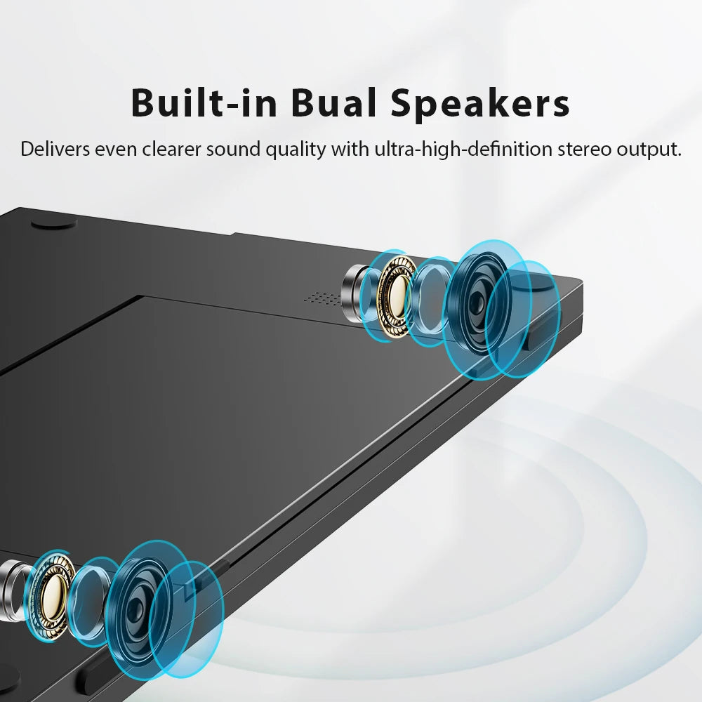 UPERFECT 15.6' Dual Portable Monitor 1080P IPS Folding Stacked Triple Laptop Screen Extender with Stand USB-C Mini HDMI Plug