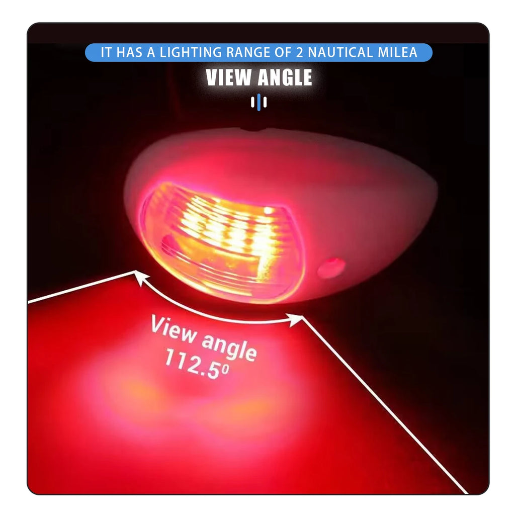 2x Marine Boat LED Navigation Light 12V-24V Signal Lamp , Red & Green Bow Light for Pontoon, Skeeter, Power Boat & Skiff