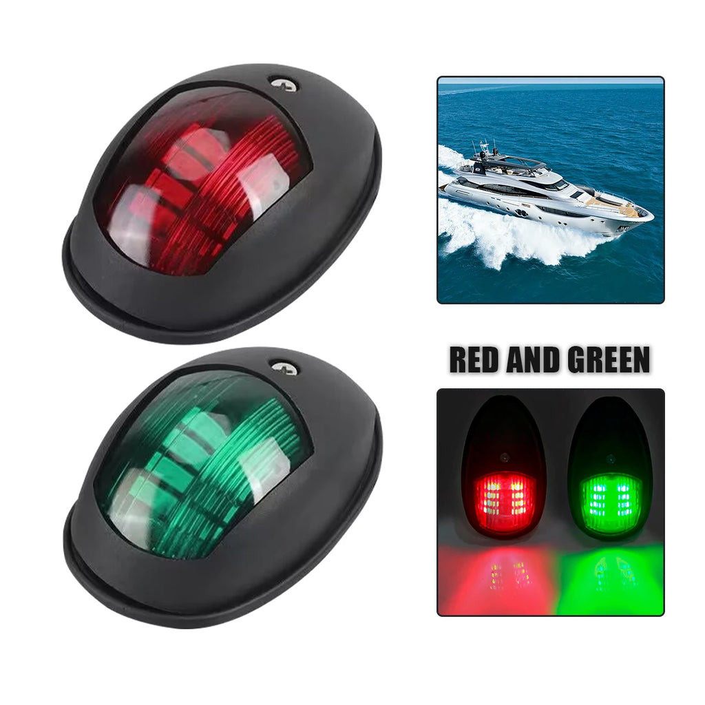 2x Marine Boat LED Navigation Light 12V-24V Signal Lamp , Red & Green Bow Light for Pontoon, Skeeter, Power Boat & Skiff