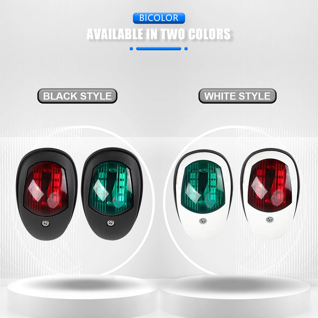 2x Marine Boat LED Navigation Light 12V-24V Signal Lamp , Red & Green Bow Light for Pontoon, Skeeter, Power Boat & Skiff