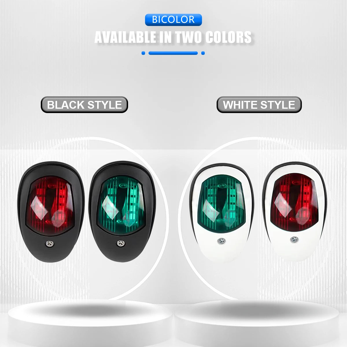 2x Marine Boat LED Navigation Light 12V-24V Signal Lamp , Red & Green Bow Light for Pontoon, Skeeter, Power Boat & Skiff