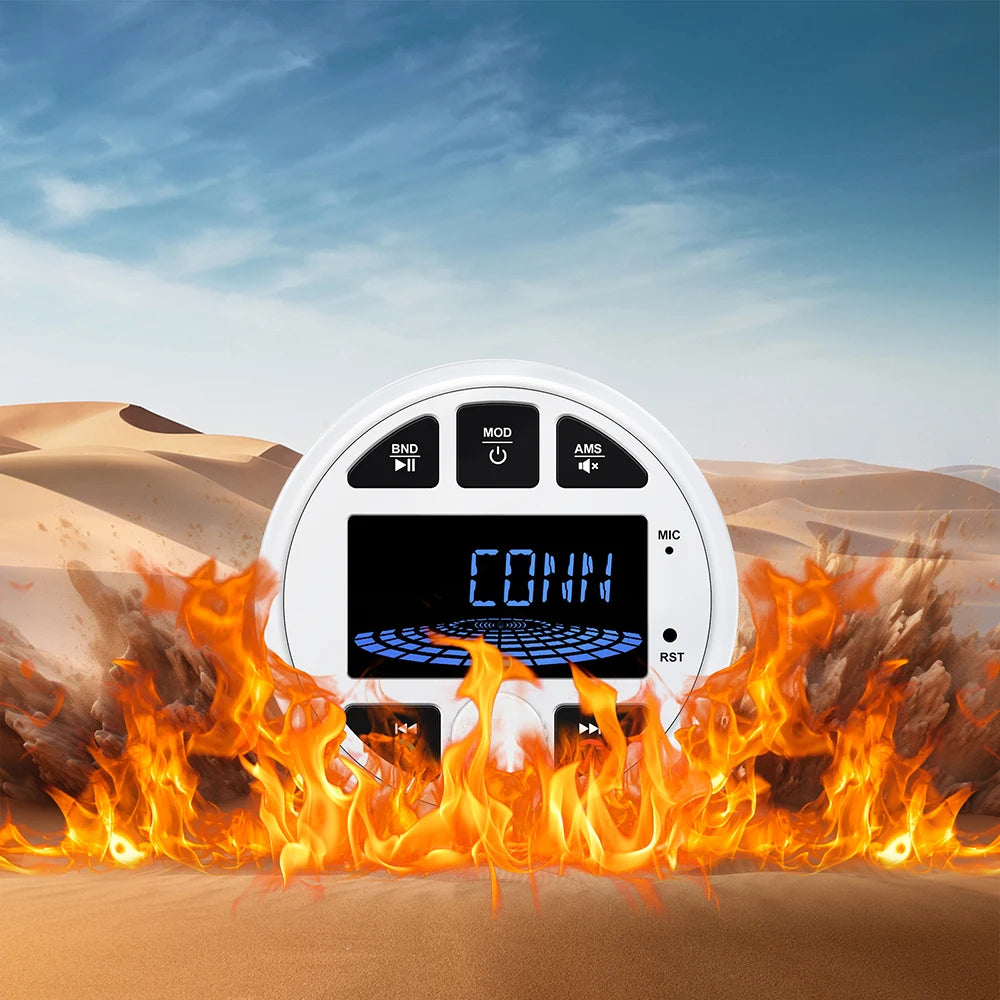 Boat Radio Media Player Marine Stereo MP3 Waterproof Bluetooth Audio Radio FM AM Receiver Fit for Harvesters ATV UTV SPA RZR
