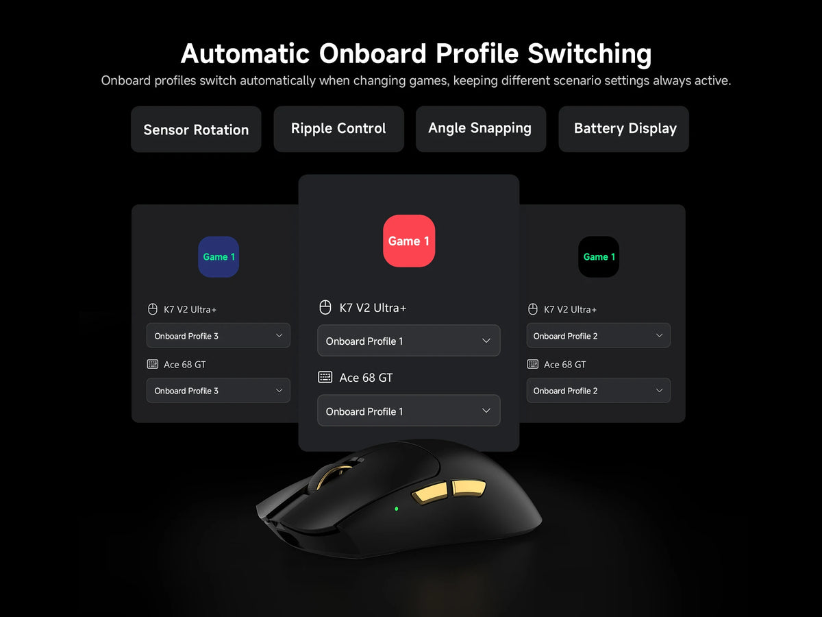 MCHOSE K7 V2 Wireless Gaming Mouse PAW3955 TI Dual 8K Polling Rate 50000DPI Lightweight Magnetic Wireless Charging Dock Esports