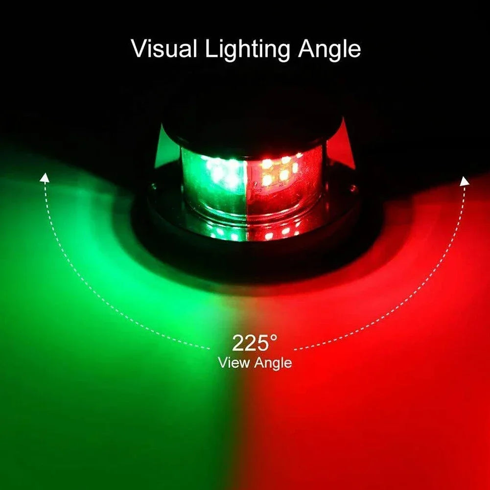 LED Boat Navigation Light Red Green 12V Waterproof Sailing Signal Lamp Marine Yacht Starboard Warning Lights