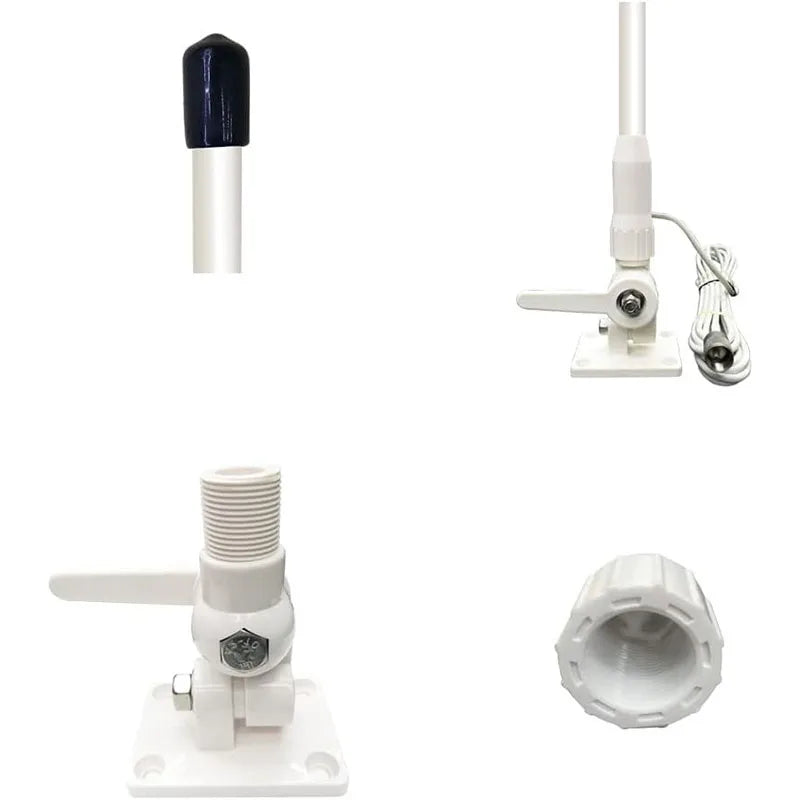 Professional 156/163MHz VHF Marine Whip Antenna, High Performance Fiberglass VHF Antenna for Boats,Corrosion Resistant UV Stable