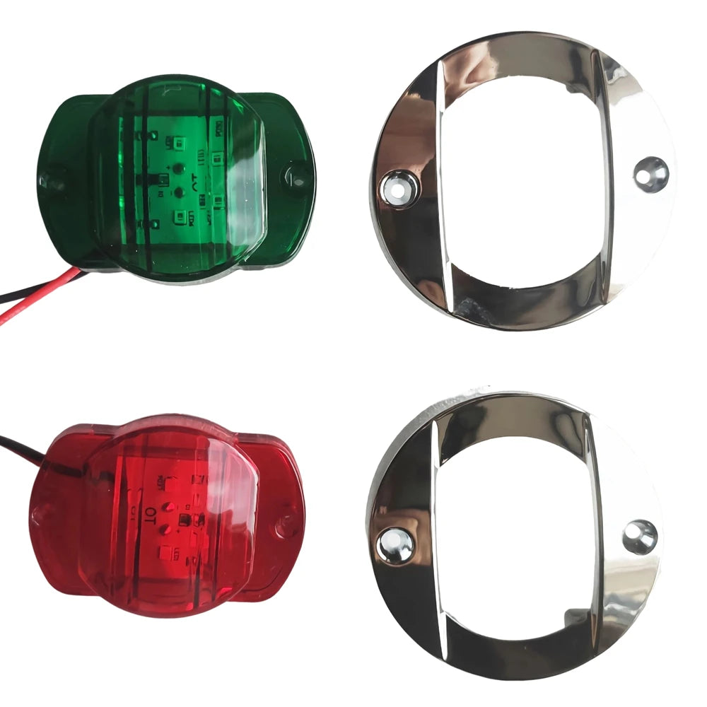 2Pcs LED Navigation Lights For Boats 12V Marine Accessories Boat Side Lights Yacht Running Light Red Green Waterproof