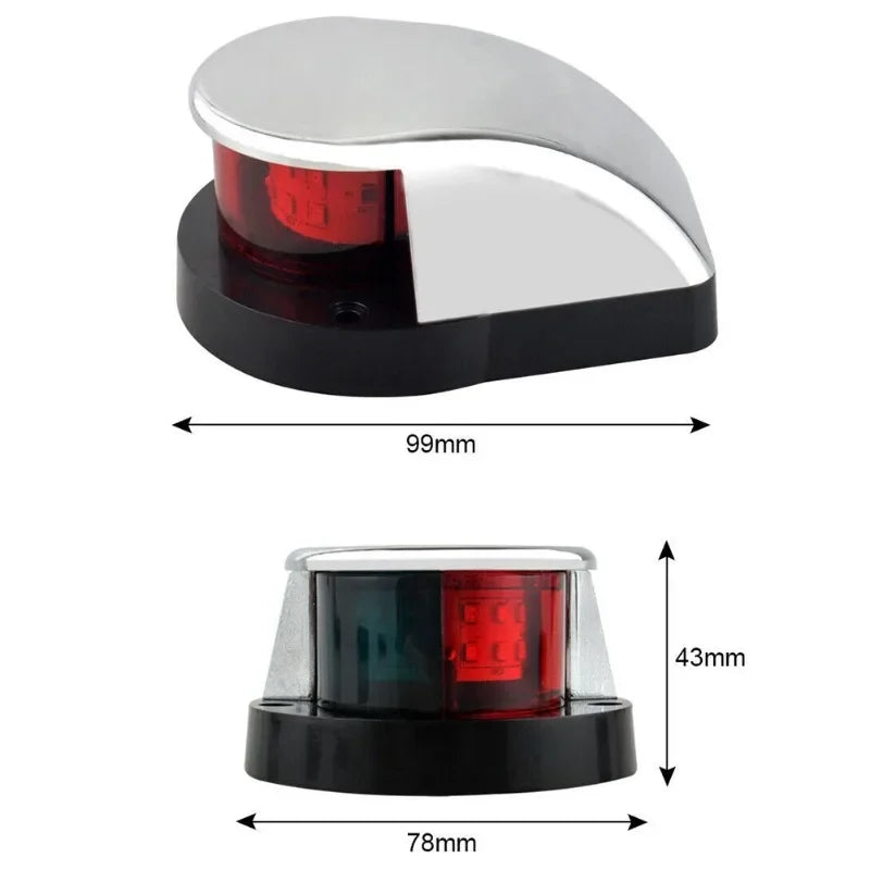 LED Boat Navigation Light Red Green 12V Waterproof Sailing Signal Lamp Marine Yacht Starboard Warning Lights