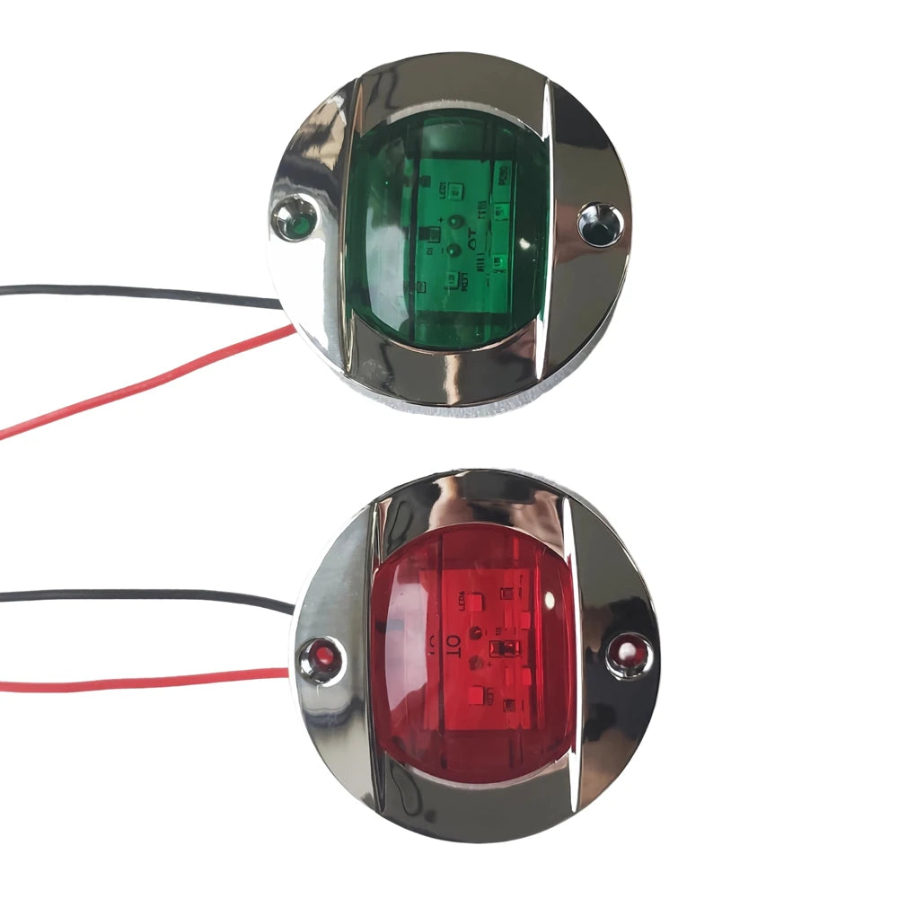 2Pcs LED Navigation Lights For Boats 12V Marine Accessories Boat Side Lights Yacht Running Light Red Green Waterproof