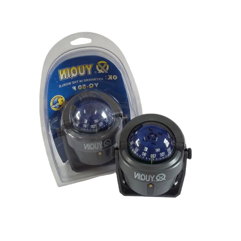 ISURE MARINE Boat Navigation YQ-50F Angler Compass, Explorer Compass, with Blue Dial, Black