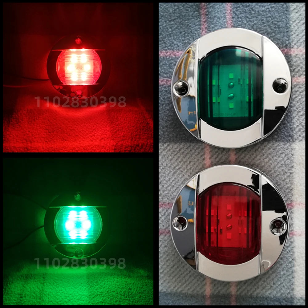 2Pcs LED Navigation Lights For Boats 12V Marine Accessories Boat Side Lights Yacht Running Light Red Green Waterproof